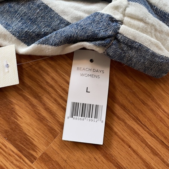 dip Pants & Jumpsuits Dip Linen Blend Blue White Stripe Beach Pants Poshmark